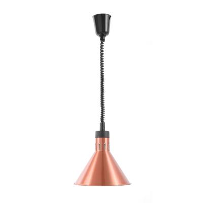 Závěsná výhřevná lampa s nastavitelnou výškou, kuželová, HENDI, Měděná, 230V/250W, ⌀275x(H)250mm | 273876